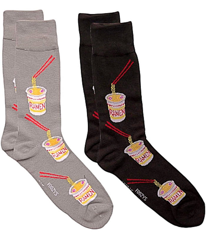 FOOZYS BRAND Men's 2 Pair RAMEN NOODLE SOUP Socks