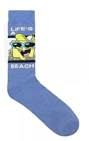 SPONGEBOB SQUAREPANTS Men’s ‘LIFE’S A BEACH’ Socks - Novelty Socks for Less