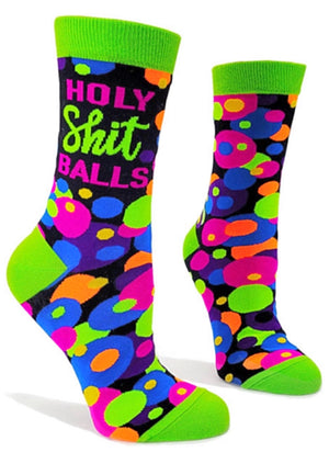 FABDAZ Brand Ladies HOLY SHIT BALLS Socks - Novelty Socks for Less