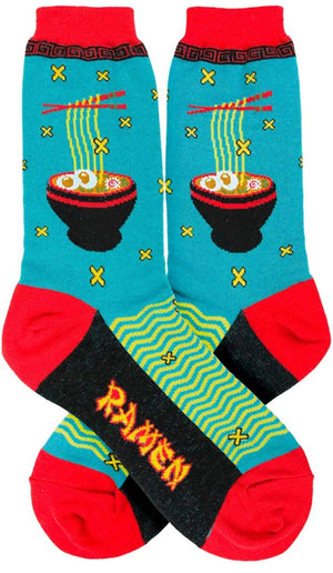 FOOT TRAFFIC Brand Ladies RAMEN NOODLES Socks - Novelty Socks for Less