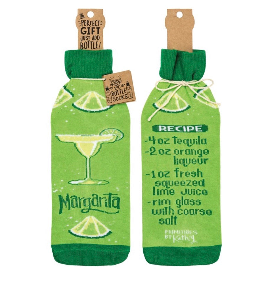 PRIMITIVES BY KATHY MARGARITA WINE BOTTLE SOCK - Novelty Socks for Less