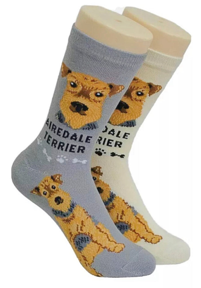 FOOZYS BRAND Ladies 2 Pair Of AIREDALE TERRIER Socks