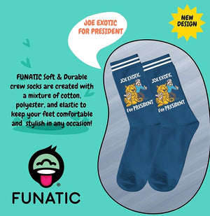 FUNATIC TIGER KING JOE EXOTIC FOR PRESIDENT - Novelty Socks for Less