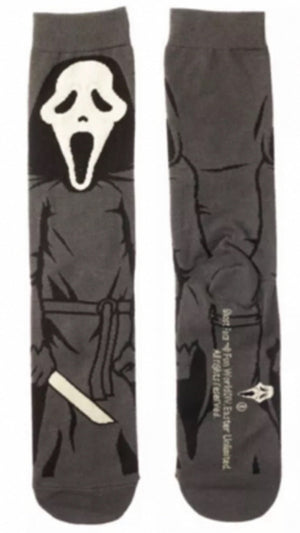 SCREAM THE MOVIE Men’s GHOSTFACE 360 Socks BIOWORLD Brand - Novelty Socks for Less