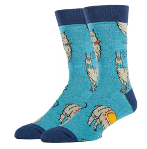 OOOH YEAH Brand Men’s LLAMA Socks ‘HEY BOO’ - Novelty Socks for Less