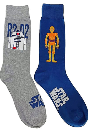 STAR WARS Men’s 2 Pair Of Socks R2-D2 & C-3PO - Novelty Socks for Less