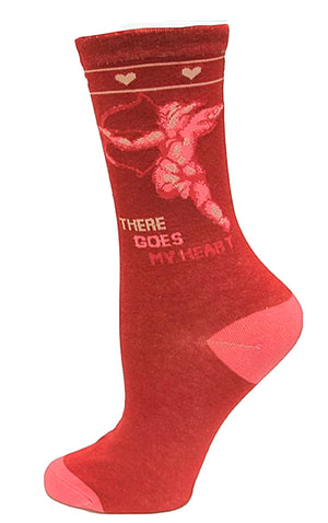 K. Bell Brand Ladies VALENTINES DAY Socks With CUPID ‘THERE GOES MY HEART’ - Novelty Socks for Less
