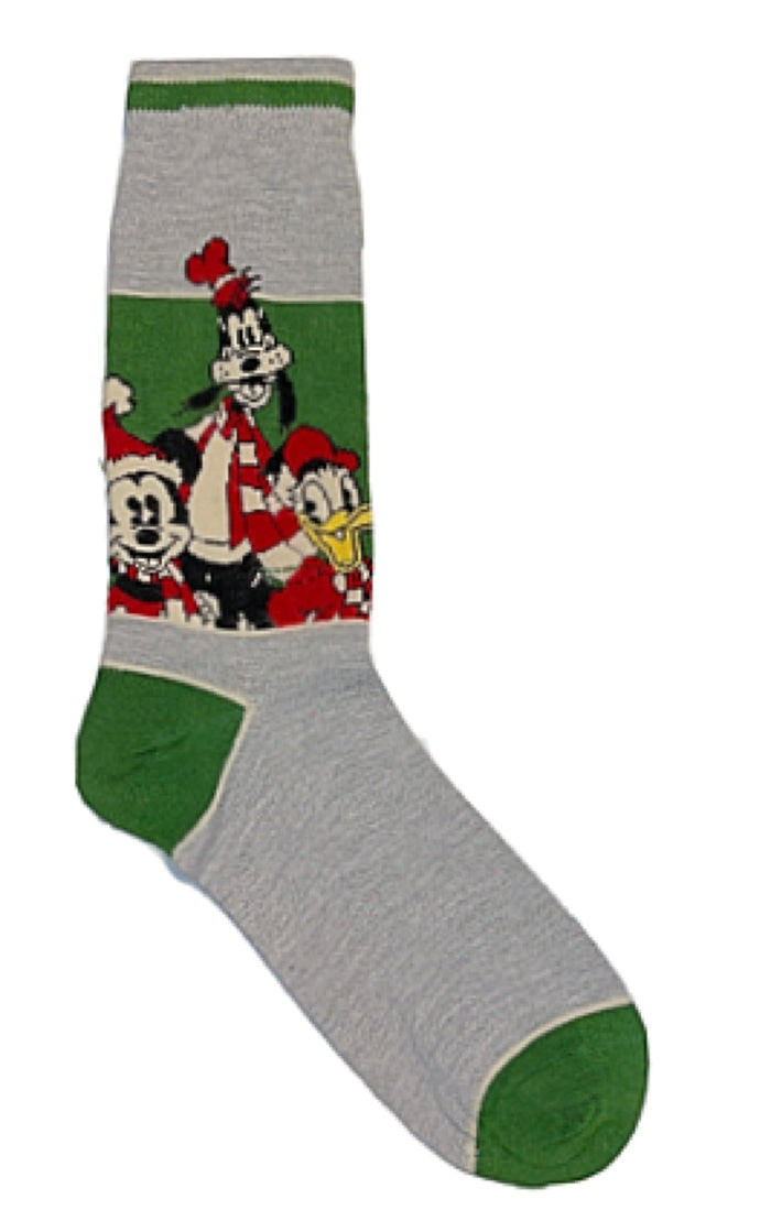 DISNEY’S Mickey Mouse Men’s CHRISTMAS Socks With GOOFY, DONALD