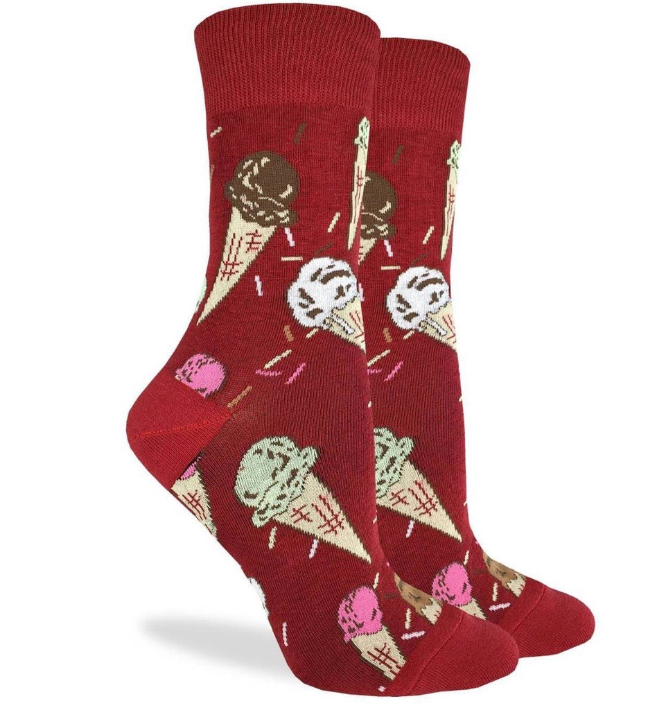 GOOD LUCK SOCK Ladies ICE CREAM CONES - Novelty Socks for Less