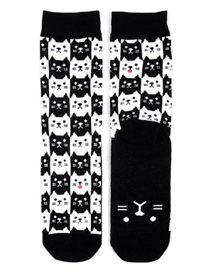 PARQUET Ladies BLACK & WHITE CAT Socks - Novelty Socks for Less