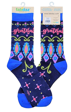 FABDAZ Brand Ladies GRATEFUL Socks - Novelty Socks for Less