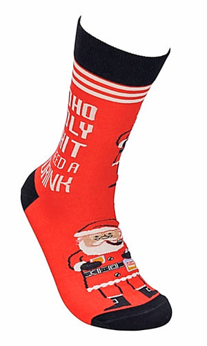 PRIMITIVES BY KATHY Unisex CHRISTMAS Socks 'HO HO HOLY SHIT I NEED A DRINK' - Novelty Socks for Less