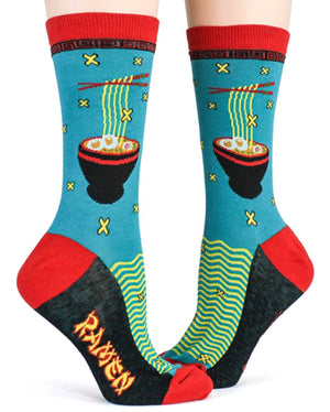 FOOT TRAFFIC Brand Ladies RAMEN NOODLES Socks - Novelty Socks for Less