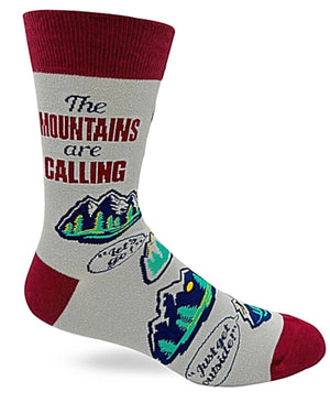 FABDAZ BRAND MEN’S ‘THE MOUNTAINS ARE CALLING’ SOCKS - Novelty Socks for Less
