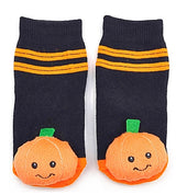 BOOGIE TOES Baby Unisex PUMPKIN RATTLE GRIPPER BOTTOM Socks By PIERO LIVENTI - Novelty Socks for Less