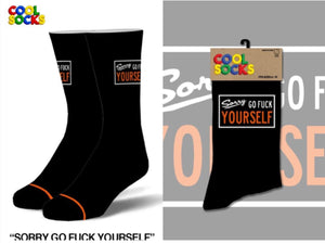 COOL SOCKS BRAND MEN’S ‘SORRY GO F*CK YOURSELF Socks - Novelty Socks for Less