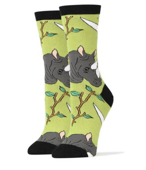 OOOH YEAH Brand Ladies RHINOCEROS Socks - Novelty Socks for Less