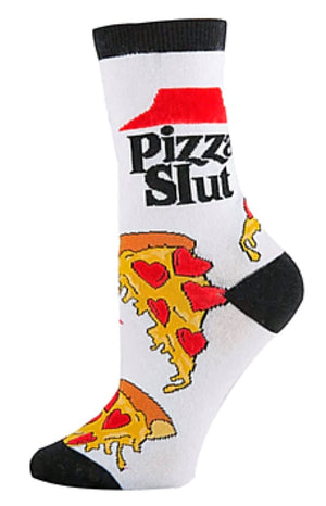 OOOH YEAH Brand Ladies PIZZA SLUT Socks - Novelty Socks for Less