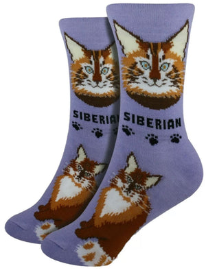 FOOZYS Brand Ladies SIBERIAN CAT Socks - Novelty Socks for Less
