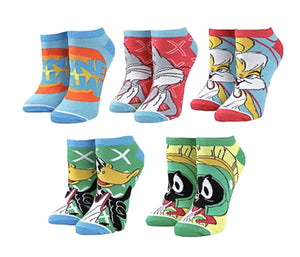 LOONEY TUNES SPACE JAM Ladies 5 Pair Of Ankle Socks BIOWORLD Brand - Novelty Socks for Less