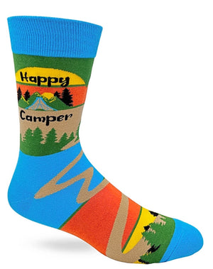 FABDAZ BRAND MEN’S ‘HAPPY CAMPER’ SOCKS - Novelty Socks for Less