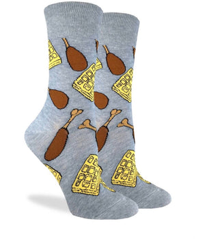 GOOD LUCK SOCK Ladies CHICKEN & WAFFLES - Novelty Socks for Less