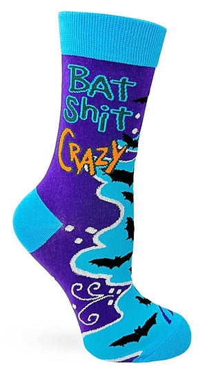 FABDAZ BRAND LADIES ‘BAT SHIT CRAZY’ SOCKS With BATS - Novelty Socks for Less