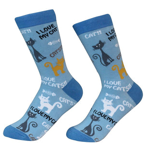SOCK DADDY Brand Unisex I LOVE MY CAT Socks E&S Pets - Novelty Socks for Less