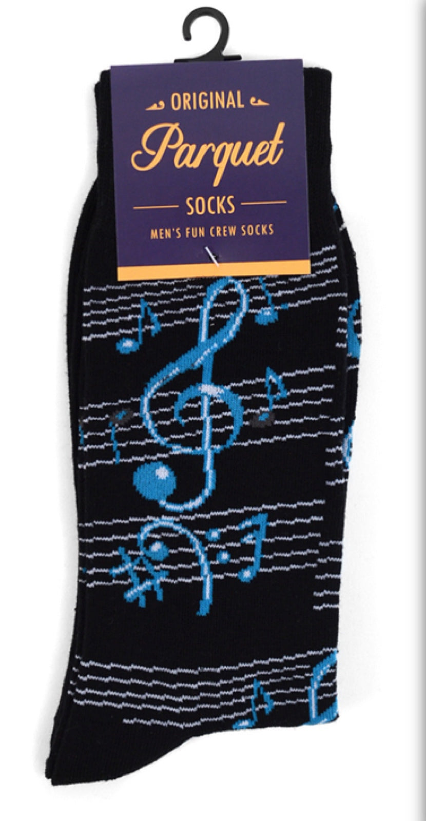 K.Bell Men's Music Notes Crew Socks