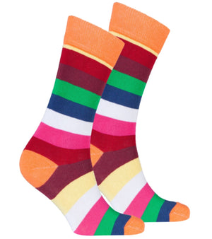SOCKS N SOCKS Brand Men’s BRIGHT STRIPED Socks - Novelty Socks for Less