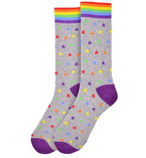 PARQUET BRAND Men's RAINBOW STARS Socks - Novelty Socks for Less