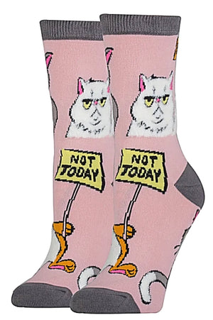 OOOH YEAH Brand Ladies CAT Socks ‘NOPE NOT TODAY’ - Novelty Socks for Less