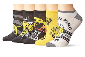 Disney’s THE LION KING Ladies 5 Pair No Show Socks - Novelty Socks for Less
