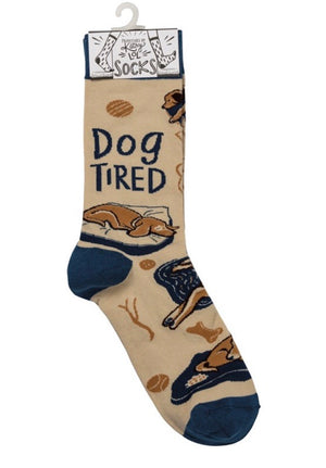 PRIMITIVES BY KATHY Unisex ‘DOG TIRED’ Socks - Novelty Socks for Less