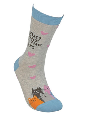 PRIMITIVES BY KATHY Unisex ‘I JUST WANT ALL THE CATS’ SOCKS - Novelty Socks for Less