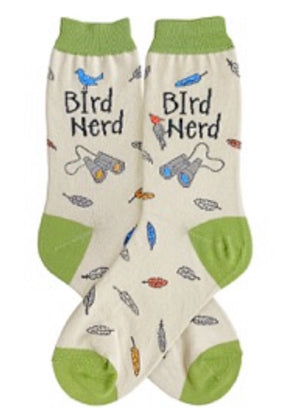 FOOT TRAFFIC Brand Ladies BIRD NERD Socks BIRD WATCHER - Novelty Socks for Less