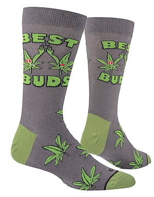 COOL SOCKS BRAND MEN’S MARIJUANA SOCKS ‘BEST BUDS’ - Novelty Socks for Less