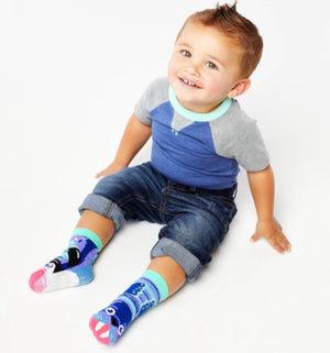 PALS SOCKS Brand Unisex PENGUIN & WALRUS MISMATCHED GRIPPER BOTTOM SOCKS - Novelty Socks for Less