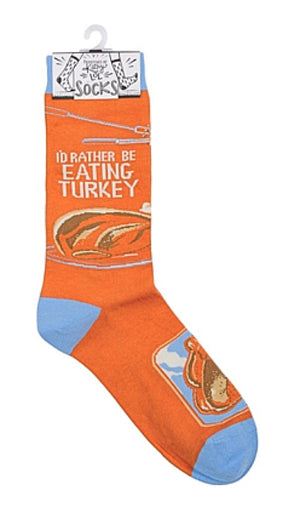PRIMITIVES BY KATHY Unisex THANKSGIVING Socks ‘I’D RATHER BE EATING TURKEY’ - Novelty Socks for Less