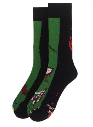 PARQUET BRAND Men’s ZOMBIE FEET HALLOWEEN Socks SAYS 'ZOMBIE APOCALYPSE' - Novelty Socks for Less