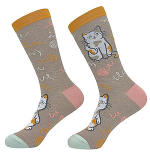 CRAZY DOG Brand Ladies CAT Socks CAT GIVING MIDDLE FINGER - Novelty Socks for Less