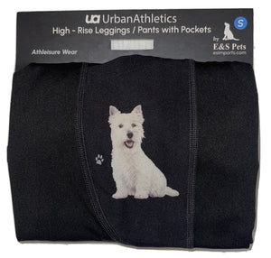 URBAN ATHLETICS Ladies WESTIE DOG High Rise Leggings With Pockets E&S Pets - Novelty Socks for Less