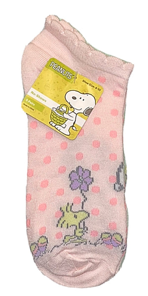 PEANUTS Ladies 5 Pair Of EASTER No Show Socks SNOOPY & WOODSTOCK - Novelty Socks for Less