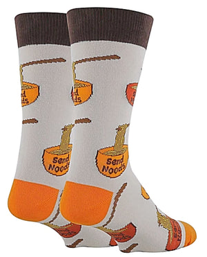 OOOH YEAH Brand Men’s RAMEN NOODLES Socks ‘SEND NOODS’ - Novelty Socks for Less
