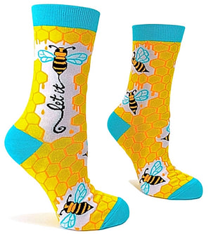 FABDAZ Brand Ladies BUMBLEBEE Socks ‘LET IT BE’ - Novelty Socks for Less