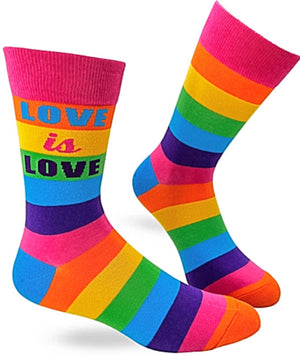 FABDAZ BRAND MEN’S PRIDE SOCKS ‘LOVE IS LOVE’ - Novelty Socks for Less