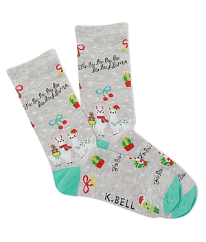 K. Bell Ladies CHRISTMAS LLAMA ‘FA LA LA LA LLAMA’ - Novelty Socks for Less