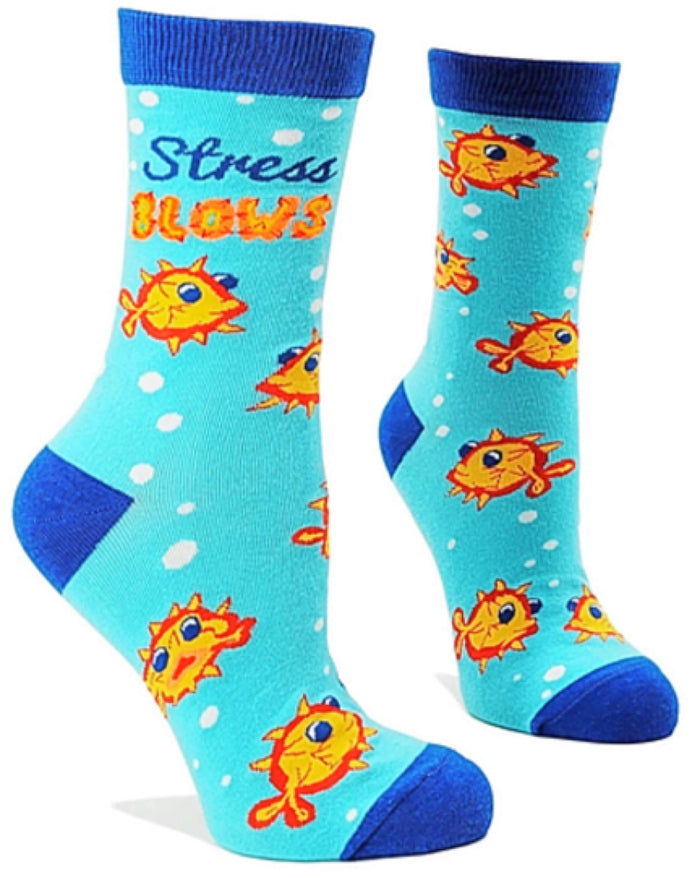 FABDAZ Brand Ladies ‘STRESS BLOWS’ Socks With BLOWFISH