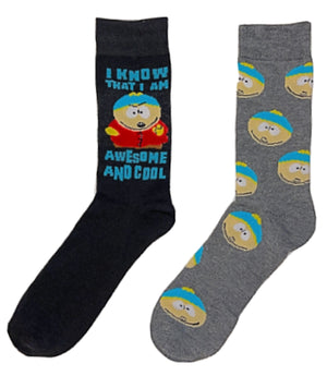 SOUTH PARK MEN’S 2 PAIR OF SOCKS ‘I KNOW THAT I AM AWESOME & COOL’ - Novelty Socks for Less